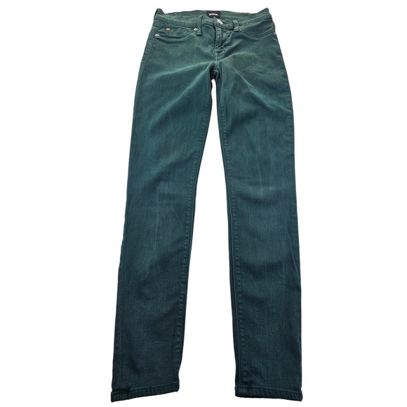 Hudson Denim - Hudson ankle super skinny Krista teal jeans stretch comfort casual EUC 27 ^